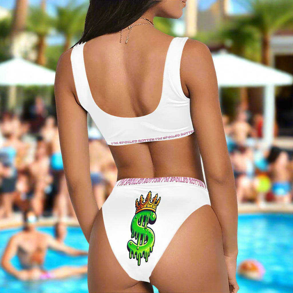 'Money Bags' - Sport Top & High-Waisted Bikini v1