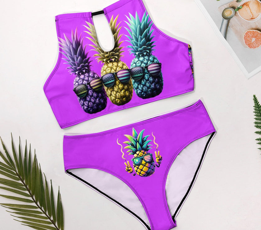 'Pineapple" - Soft 2 piece Bikini Swimsuit v1