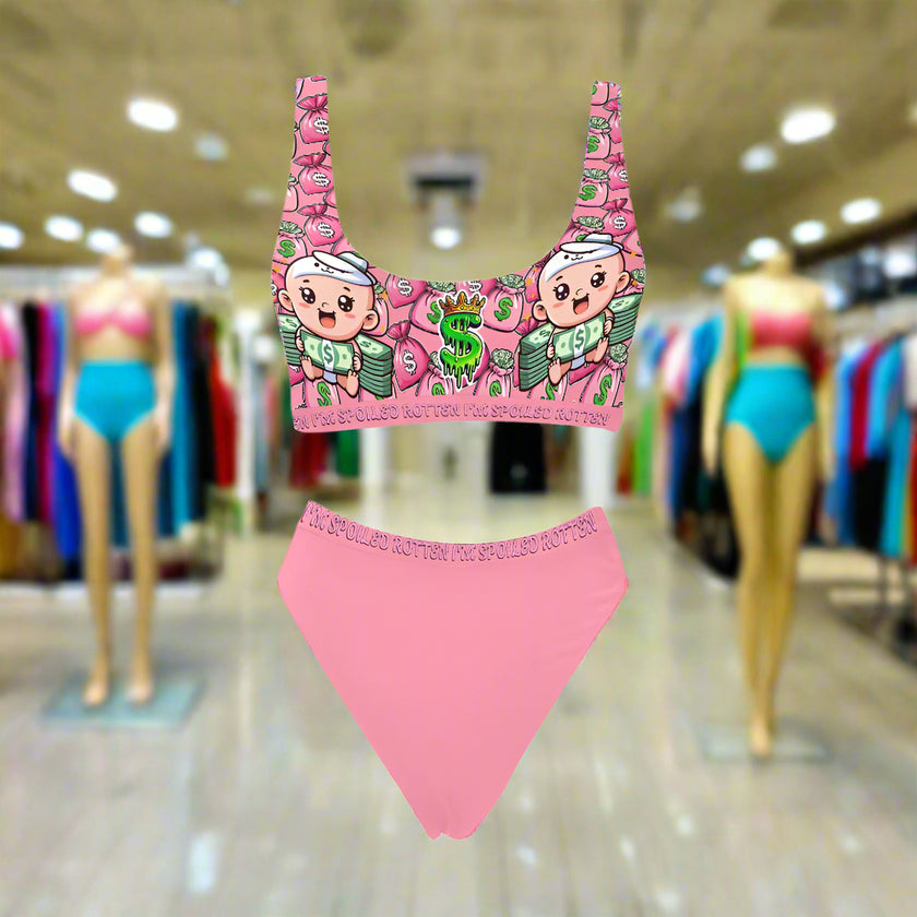 'Money Bags' - Sport Top & High-Waisted Bikini v1