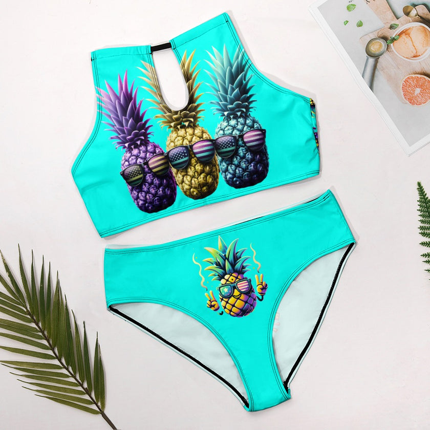 'Pineapple" - Soft 2 piece Bikini Swimsuit v1