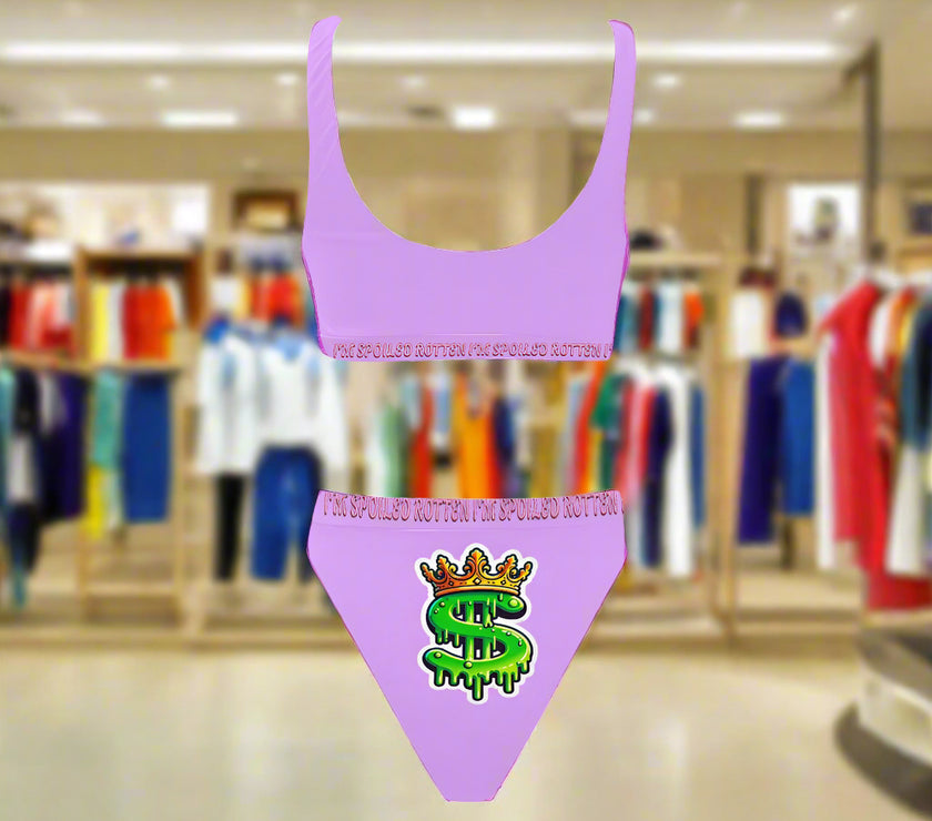 'Money Bags' - Sport Top & High-Waisted Bikini v1