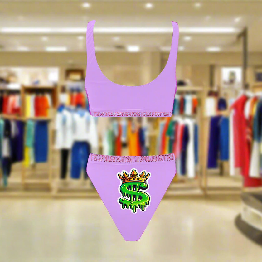 'Money Bags' - Sport Top & High-Waisted Bikini v1