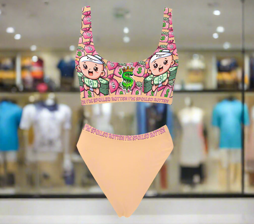 'Money Bags' - Sport Top & High-Waisted Bikini v1