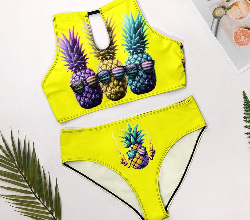 'Pineapple" - Soft 2 piece Bikini Swimsuit v1