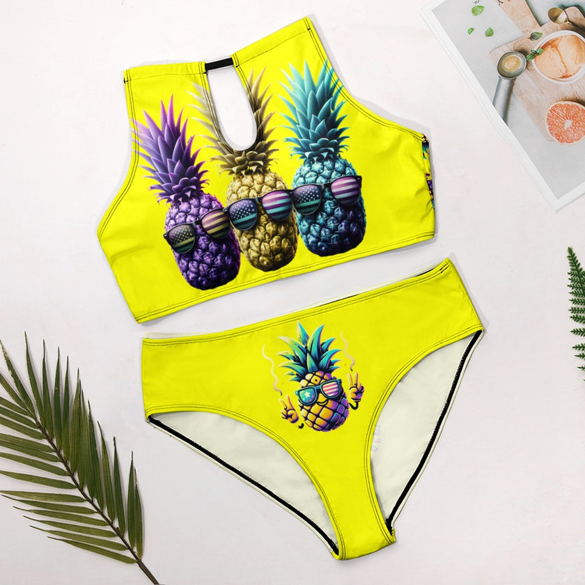 'Pineapple" - Soft 2 piece Bikini Swimsuit v1