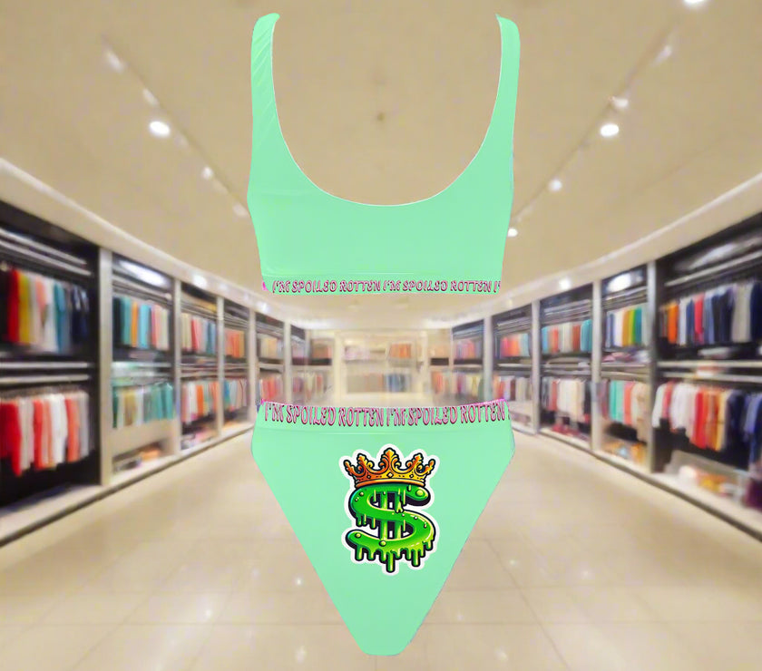 'Money Bags' - Sport Top & High-Waisted Bikini v1