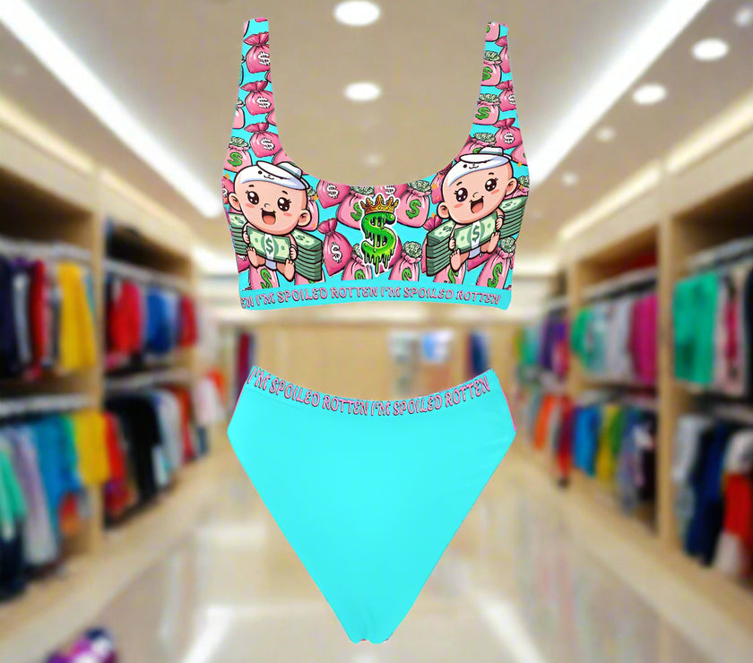'Money Bags' - Sport Top & High-Waisted Bikini v1