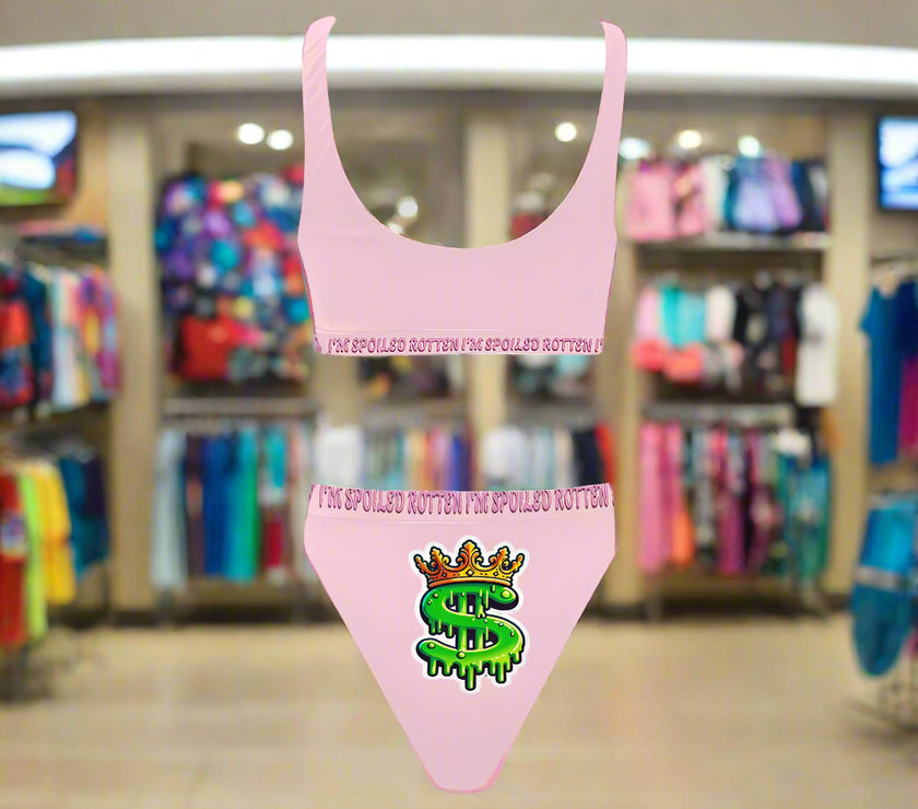 'Money Bags' - Sport Top & High-Waisted Bikini v1
