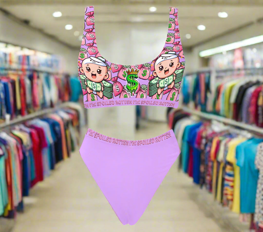 'Money Bags' - Sport Top & High-Waisted Bikini v1