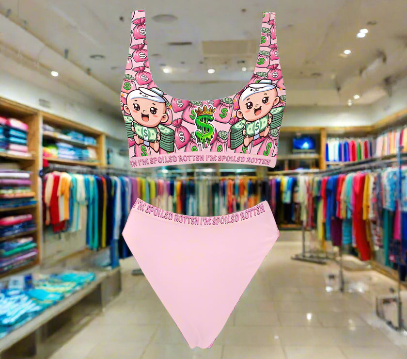 'Money Bags' - Sport Top & High-Waisted Bikini v1