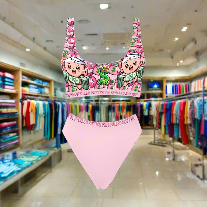 'Money Bags' - Sport Top & High-Waisted Bikini v1