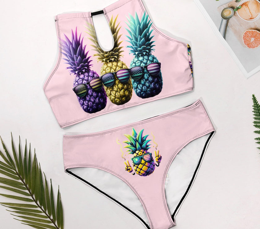 'Pineapple" - Soft 2 piece Bikini Swimsuit v1