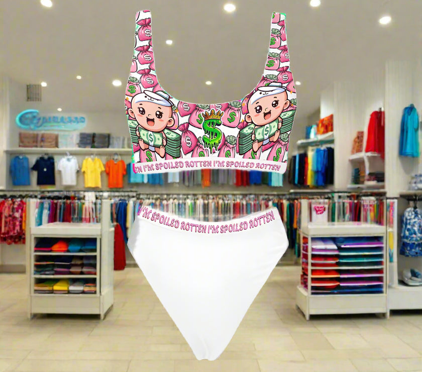 'Money Bags' - Sport Top & High-Waisted Bikini v1