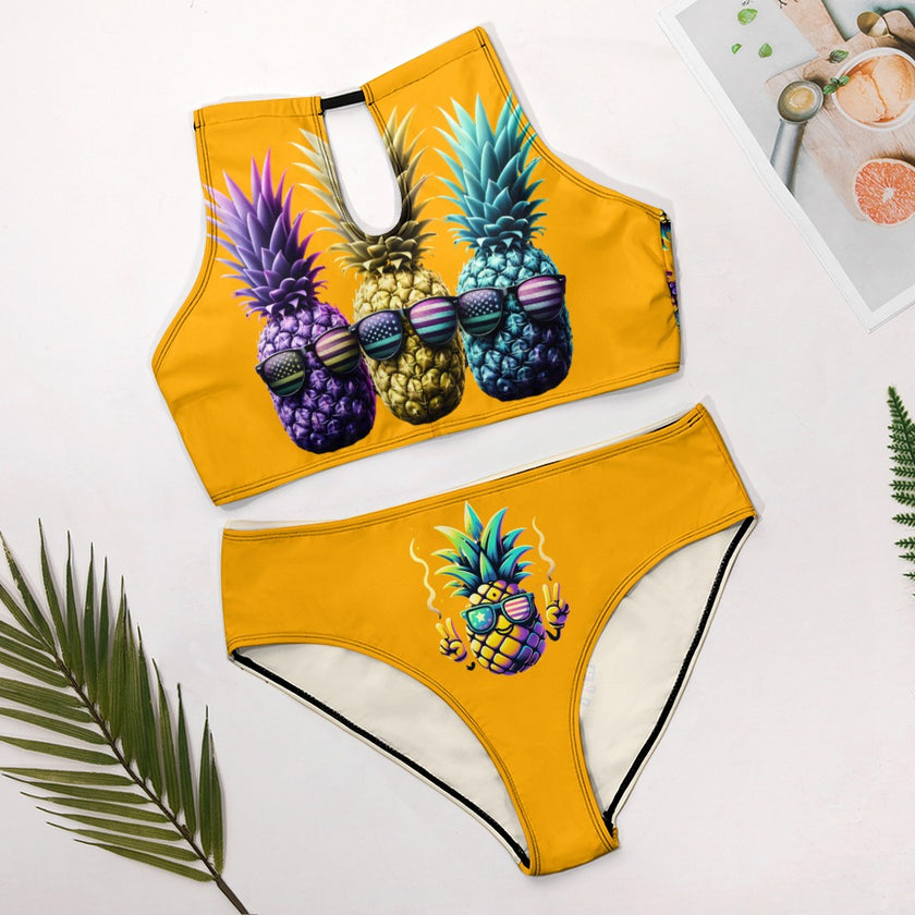 'Pineapple" - Soft 2 piece Bikini Swimsuit v1
