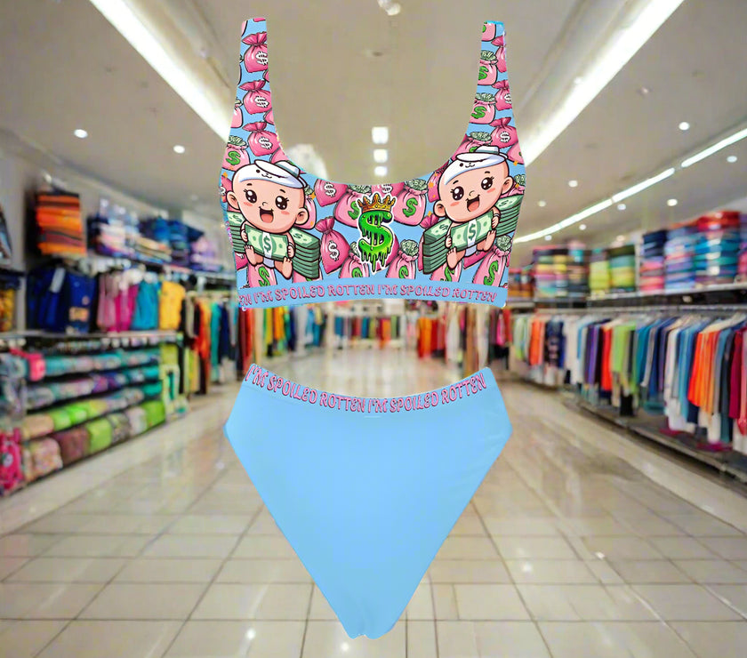 'Money Bags' - Sport Top & High-Waisted Bikini v1