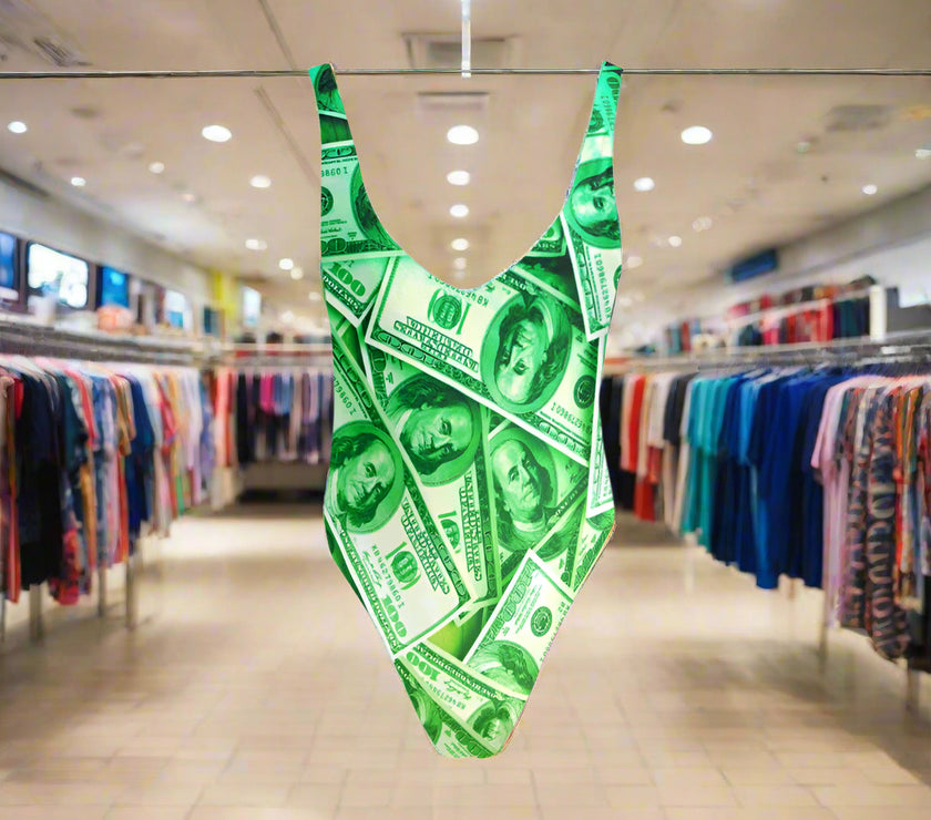 'Money' - Halter Straps Backless Swimwear v1