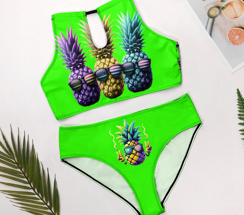 'Pineapple" - Soft 2 piece Bikini Swimsuit v1