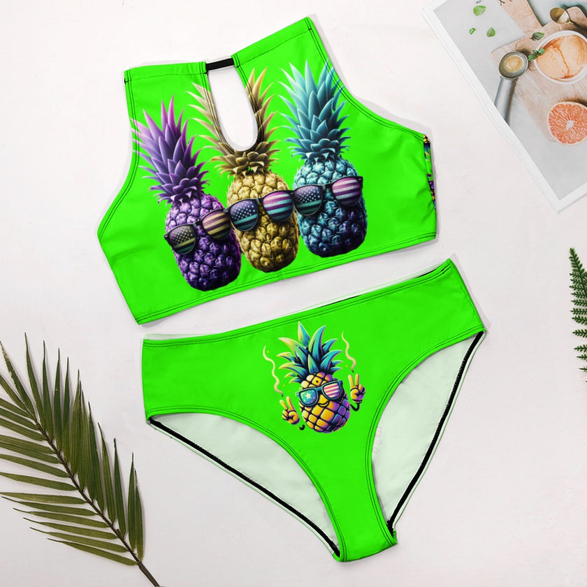 'Pineapple" - Soft 2 piece Bikini Swimsuit v1